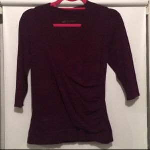 Dark Plum Sweater 3/4 length sleeves